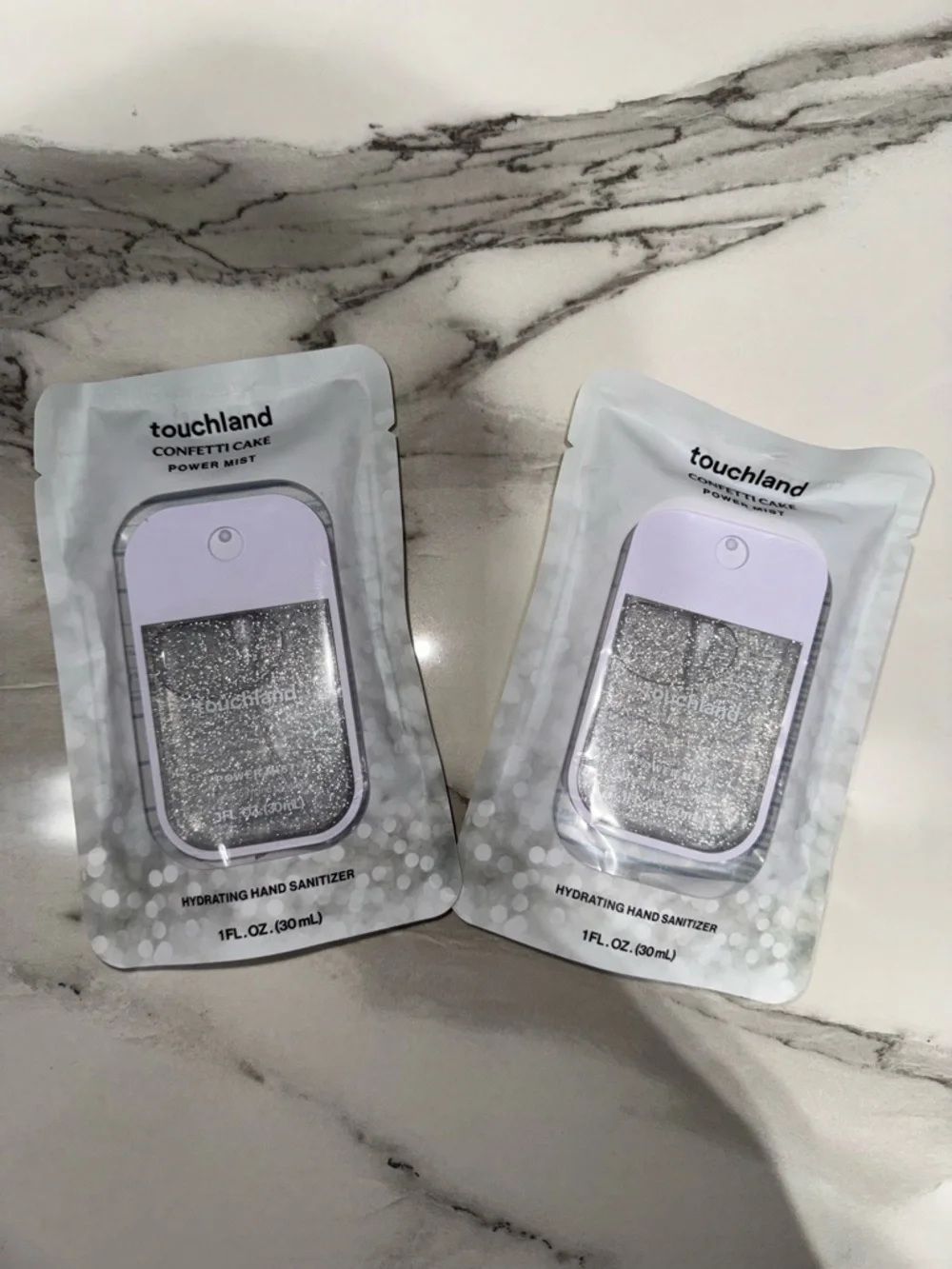 Touchland Confetti Cake Hydrating Hand Sanitizer - Silver Glitter set of 2